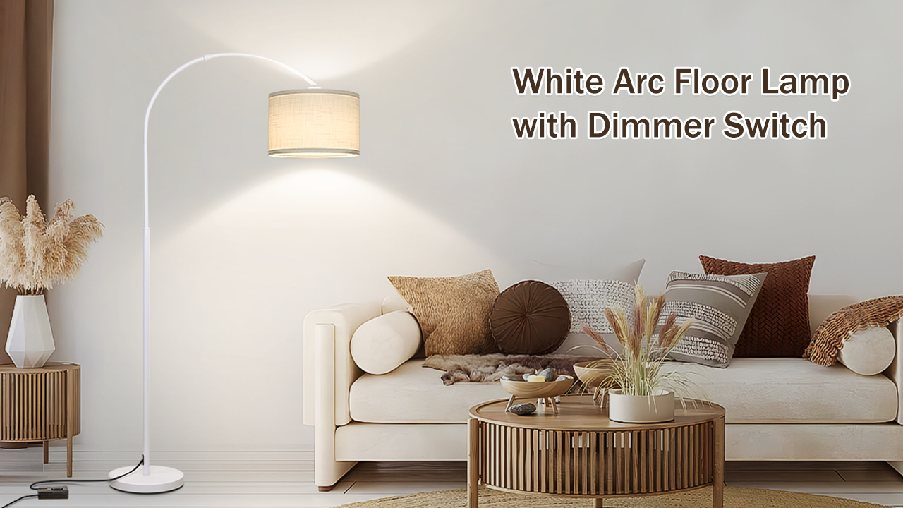 Seaside village Standing Lamp for Living Room, Dimmable Arc Floor